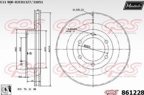 Maxtech 861228.0080 - Kočioni disk www.molydon.hr