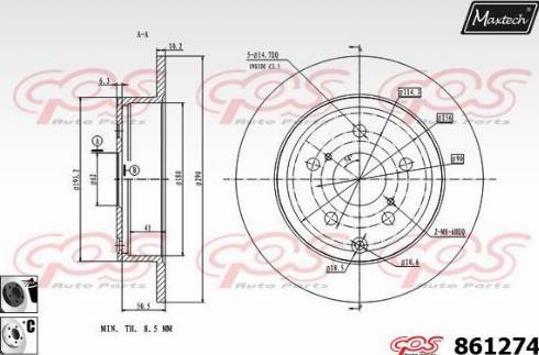 Maxtech 861274.6060 - Kočioni disk www.molydon.hr