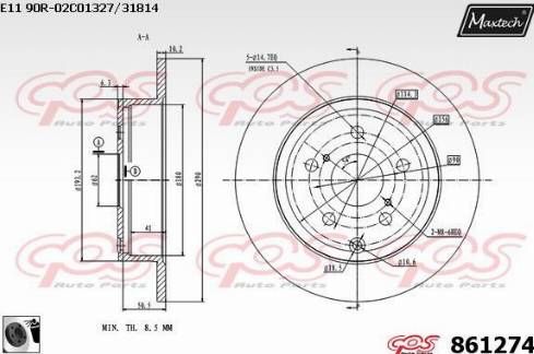 Maxtech 861274.0060 - Kočioni disk www.molydon.hr