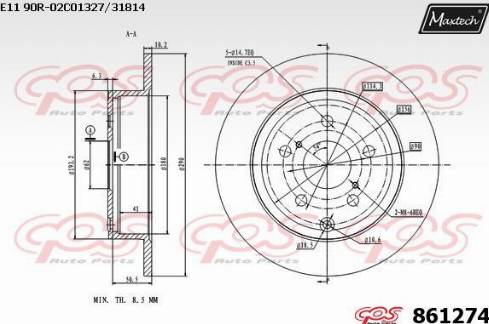 Maxtech 861274.0000 - Kočioni disk www.molydon.hr