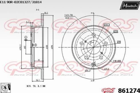 Maxtech 861274.0080 - Kočioni disk www.molydon.hr