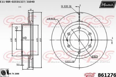 Maxtech 861276.0060 - Kočioni disk www.molydon.hr