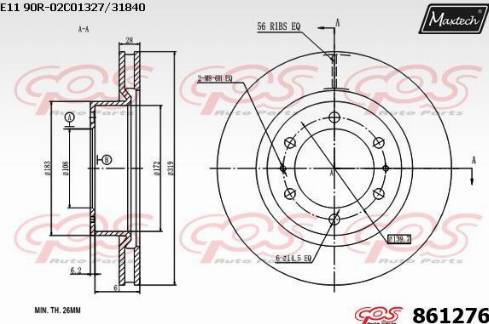 Maxtech 861276.0000 - Kočioni disk www.molydon.hr