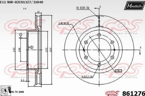 Maxtech 861276.0080 - Kočioni disk www.molydon.hr