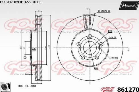 Maxtech 861270.0060 - Kočioni disk www.molydon.hr