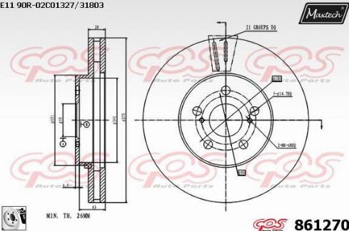 Maxtech 861270.0080 - Kočioni disk www.molydon.hr