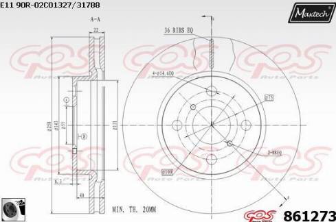 Maxtech 861273.0060 - Kočioni disk www.molydon.hr