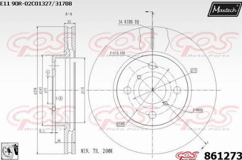 Maxtech 861273.0080 - Kočioni disk www.molydon.hr