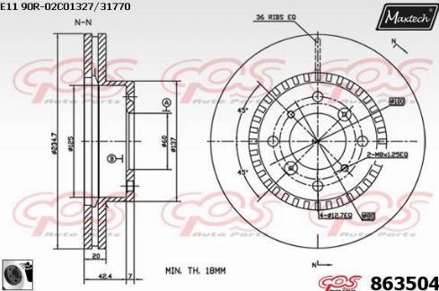 Maxtech 863504.0060 - Kočioni disk www.molydon.hr