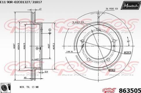 Maxtech 863505.0060 - Kočioni disk www.molydon.hr