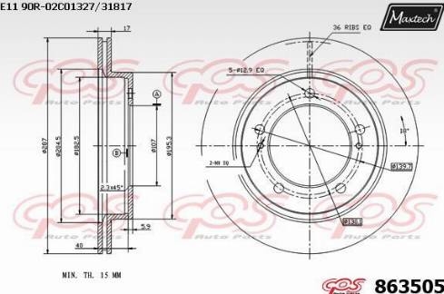 Maxtech 863505.0000 - Kočioni disk www.molydon.hr