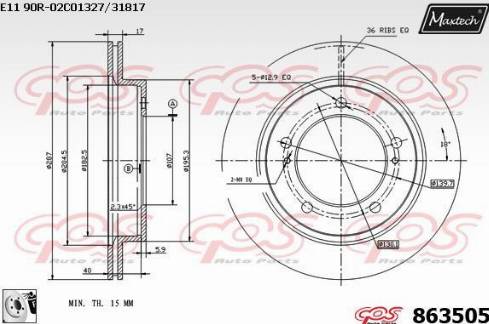 Maxtech 863505.0080 - Kočioni disk www.molydon.hr