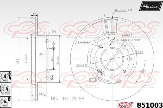 Maxtech 863505 - Kočioni disk www.molydon.hr