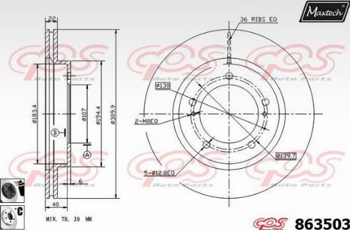 Maxtech 863503.6060 - Kočioni disk www.molydon.hr