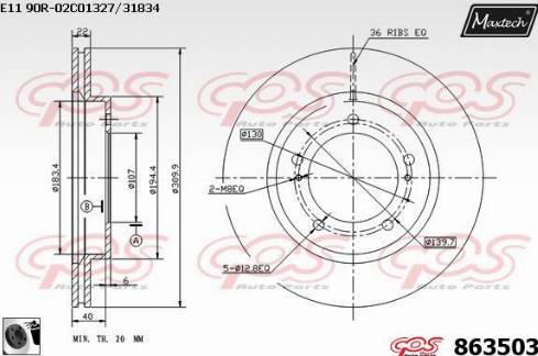 Maxtech 863503.0060 - Kočioni disk www.molydon.hr