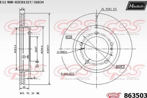 Maxtech 863503.0000 - Kočioni disk www.molydon.hr