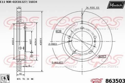 Maxtech 863503.0080 - Kočioni disk www.molydon.hr