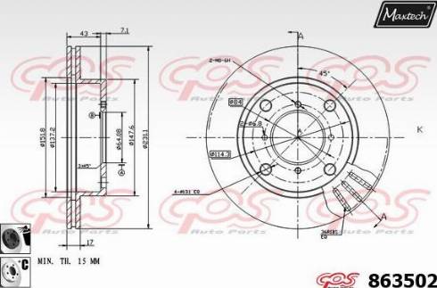 Maxtech 863502.6060 - Kočioni disk www.molydon.hr