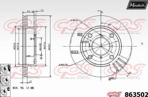 Maxtech 863502.6880 - Kočioni disk www.molydon.hr