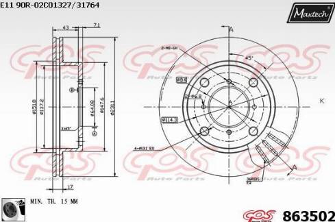 Maxtech 863502.0060 - Kočioni disk www.molydon.hr