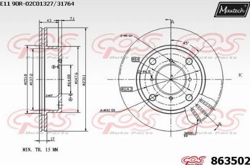 Maxtech 863502.0000 - Kočioni disk www.molydon.hr