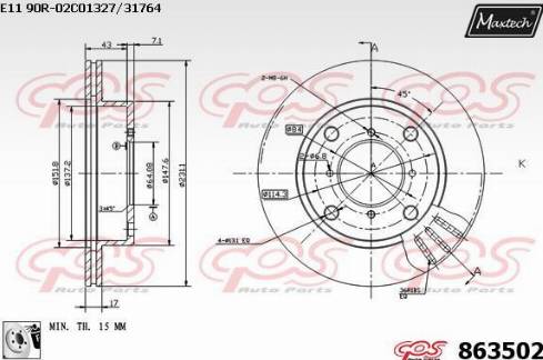 Maxtech 863502.0080 - Kočioni disk www.molydon.hr