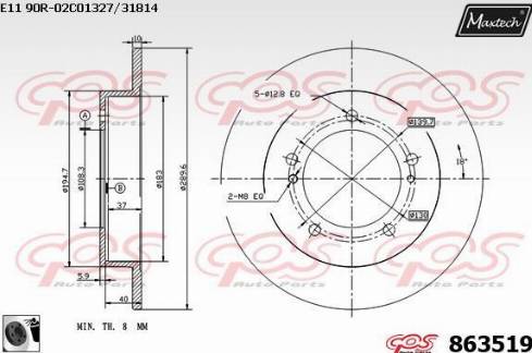 Maxtech 863519.0060 - Kočioni disk www.molydon.hr