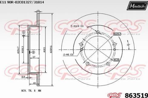 Maxtech 863519.0000 - Kočioni disk www.molydon.hr