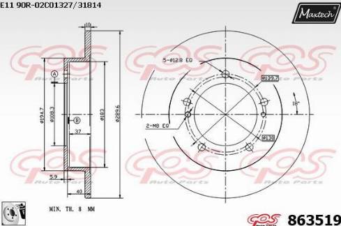 Maxtech 863519.0080 - Kočioni disk www.molydon.hr