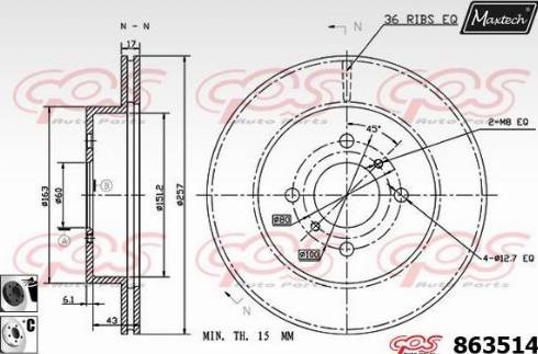 Maxtech 863514.6060 - Kočioni disk www.molydon.hr