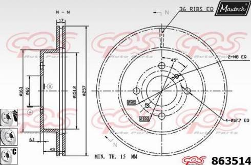 Maxtech 863514.6880 - Kočioni disk www.molydon.hr