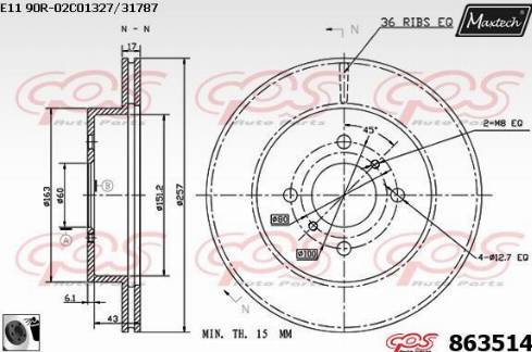 Maxtech 863514.0060 - Kočioni disk www.molydon.hr