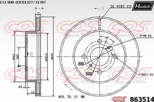 Maxtech 863514.0000 - Kočioni disk www.molydon.hr