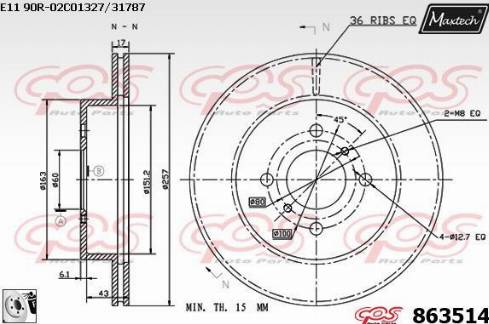 Maxtech 863514.0080 - Kočioni disk www.molydon.hr