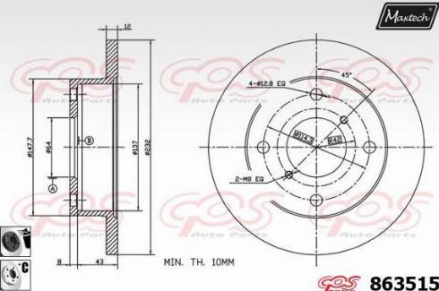 Maxtech 863515.6060 - Kočioni disk www.molydon.hr