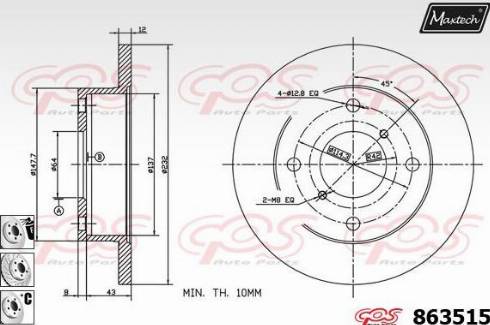 Maxtech 863515.6880 - Kočioni disk www.molydon.hr