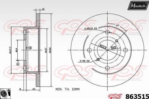 Maxtech 863515.0060 - Kočioni disk www.molydon.hr