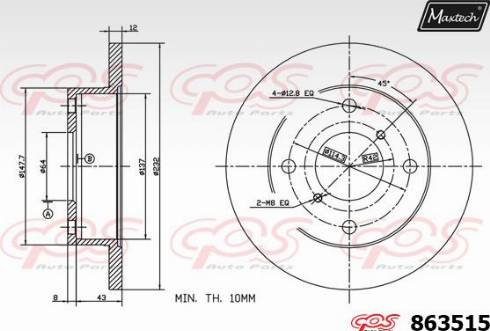 Maxtech 863515.0000 - Kočioni disk www.molydon.hr