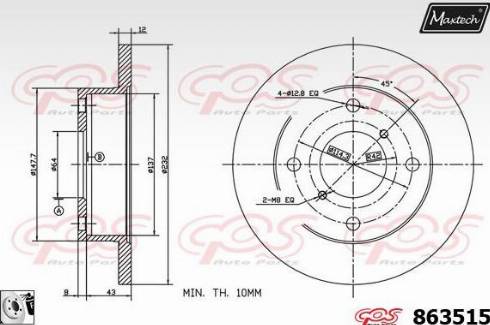 Maxtech 863515.0080 - Kočioni disk www.molydon.hr