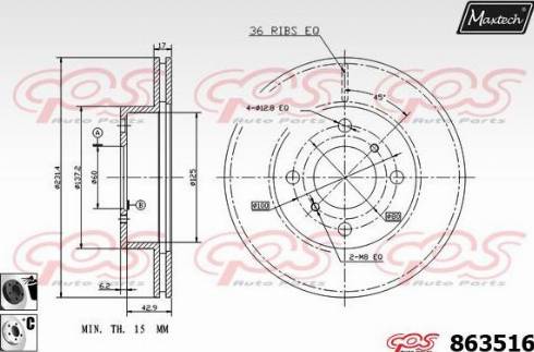 Maxtech 863516.6060 - Kočioni disk www.molydon.hr