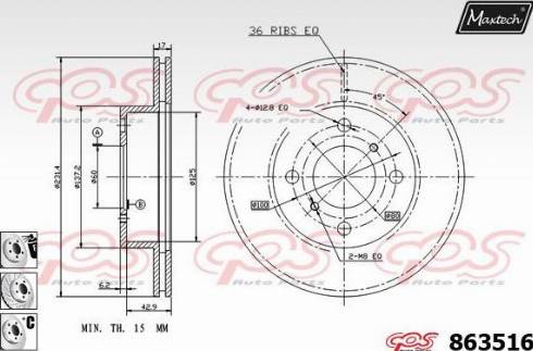 Maxtech 863516.6880 - Kočioni disk www.molydon.hr