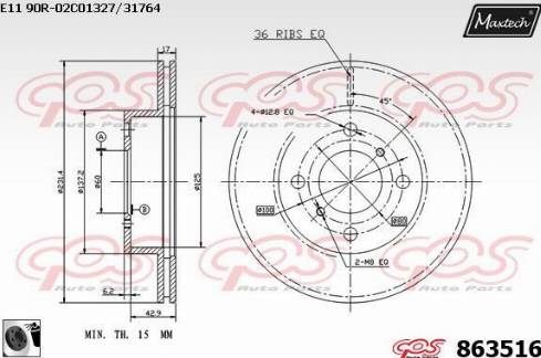 Maxtech 863516.0060 - Kočioni disk www.molydon.hr