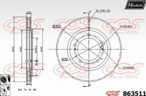 Maxtech 863511.6060 - Kočioni disk www.molydon.hr