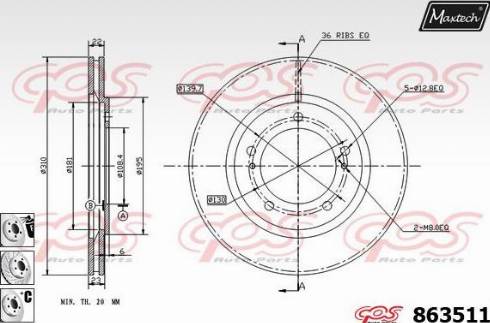 Maxtech 863511.6980 - Kočioni disk www.molydon.hr