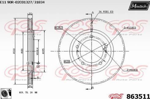 Maxtech 863511.0060 - Kočioni disk www.molydon.hr