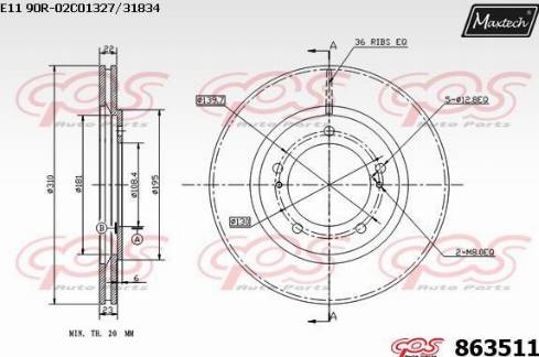 Maxtech 863511.0000 - Kočioni disk www.molydon.hr