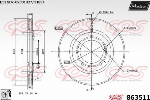 Maxtech 863511.0080 - Kočioni disk www.molydon.hr