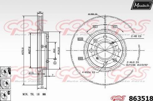 Maxtech 863518.6980 - Kočioni disk www.molydon.hr