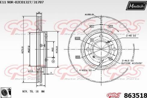 Maxtech 863518.0060 - Kočioni disk www.molydon.hr