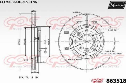 Maxtech 863518.0000 - Kočioni disk www.molydon.hr